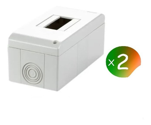 Imagen 1 de 8 de Pack X 2 Caja Montaje Superficie Para Riel Din 1 Interruptor