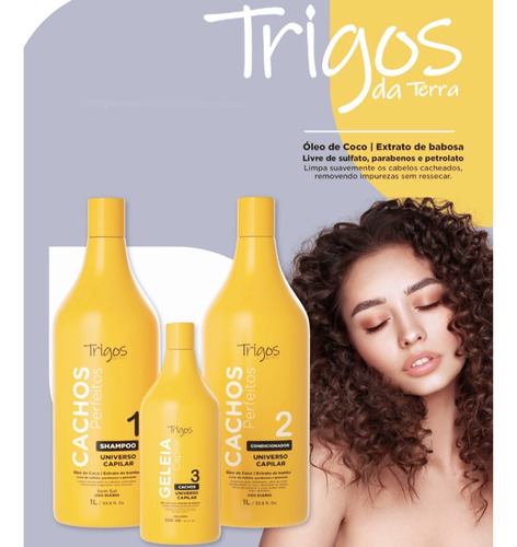 Kit Shampoo Condicionador E Geleia Capilar Cachos Perfeitos