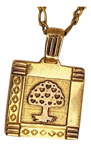 Arbol De La Vida, Medalla, Y Cadena, Joya, Dije, Oro
