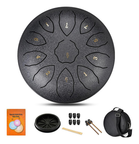 Tambor Hanpan De Acero Para Percusión De 8 Pulgadas Y 11 Not