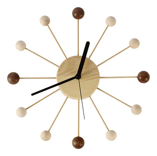 Shisedeco Reloj De Bola De Arte En Madera Y Bambu, Reloj De