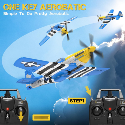 Avión Rc Ckyschn P51 Mustang 4 Canales Para Principiantes Color
