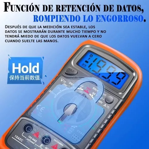 Multímetro Digital Profesional Xl830l Medidor Corriente Mano