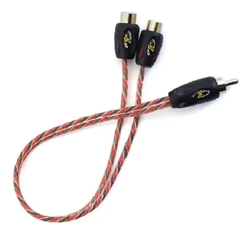 Cable De Audio Adaptador En Y Rca Stinger Si42yf 1 Macho 2 Hembras Serie 4000 2 Canales Cobre Premium