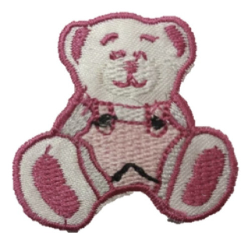 Parche Aplique  Aplicacion Bordado Oso Rosa 5cm. Packx6