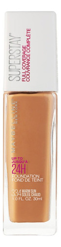 Base de maquillaje líquida Maybelline Super Stay Superstay tono 334 warm sun - 30mL