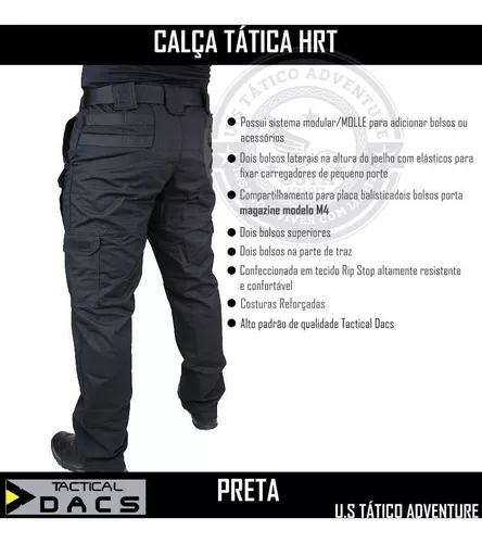 Calça Tática Dacs Hrt Rip Stop Cor Tan Masculino - PraMil Artigos