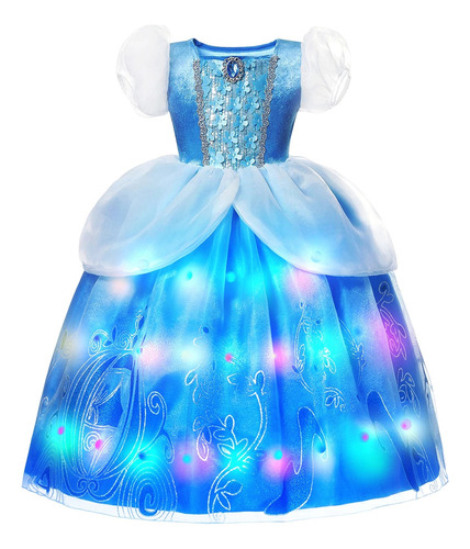 Vestido De Princesa 3d Para Niña  Elsa Anna Aurora  Fiesta I