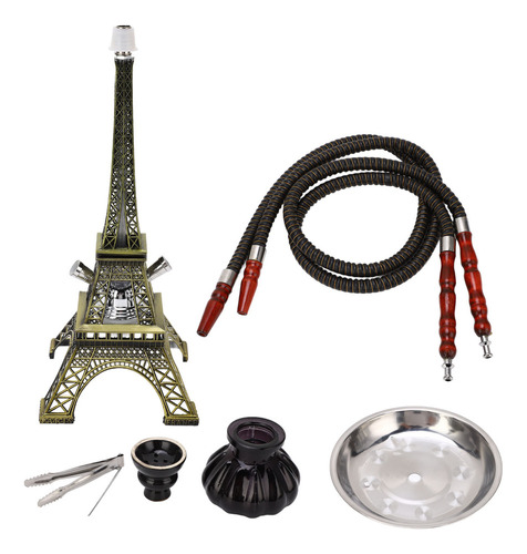 Juego De Cachimbas De Metal Paris Tower, Kit De 2 Mangueras,