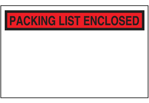 Sobres Packing List Enclosed - Rojos - 1,000/paq