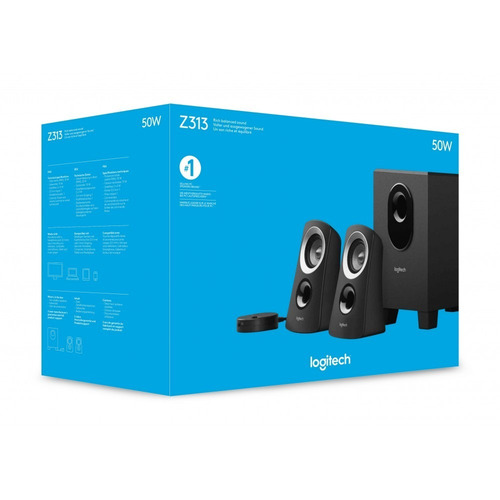 Logitech Z313, Altavoces 2.1 De Sonido Potente Y Equilibrado Voltaje 110v Color Negro