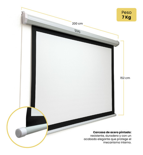 Pack Proyector Orion Full Hd + Telón 100 Eléctrico Levo Blanco
