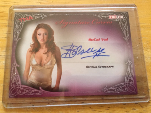 Socal Val Tarjeta Con  Autografo Luchadora Tna Tri Star