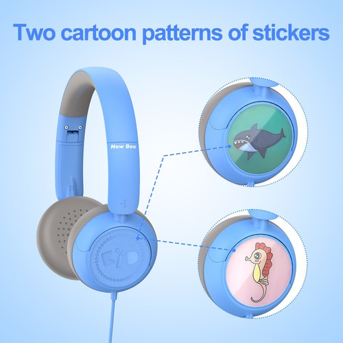 Imagen 6 de 9 de Audifonos Diadema Para Niños New Bee Kh18 Pc / Laptop / Ps4