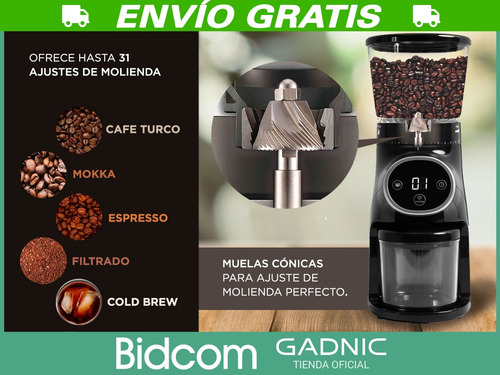Imagen 3 de 10 de Molinillo De Cafe Electrico Profesional Gadnic 2 En 1