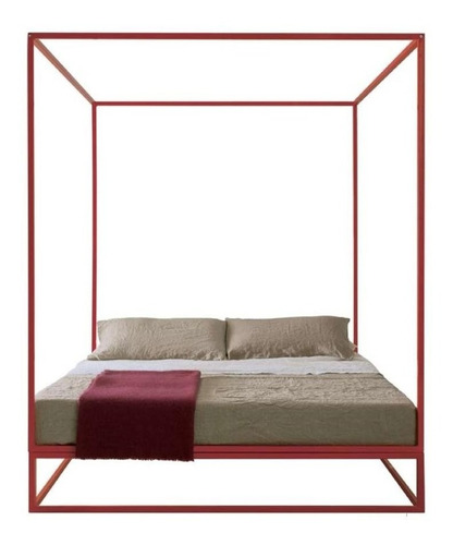 Cama Cubo Dosel Hierro Baldaquino Color P/ 1m