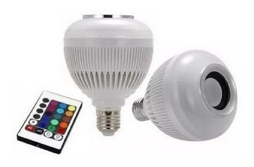 Lampada Bluetooth Com Led Rgb Musica 12w + Controle Remoto