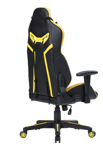 Imagen 4 de 8 de Silla Gamer Pro Para Oficina Giratoria En Cuerina Amarillo