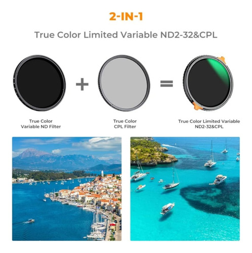 Filtro Variable 72mm K&f Concept Nd2-nd32+cpl 2 En 1