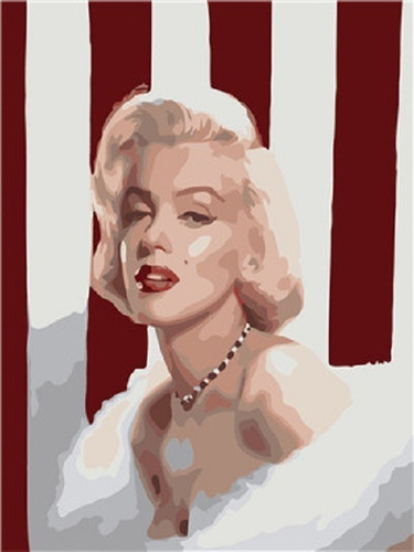 Cuadro Numerado Marilyn Monroe 2 Pinceles For Tela Pinturas