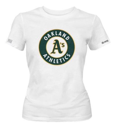 Camiseta Oakland Athletics Logo Circulo Beisbol Mujer Idk