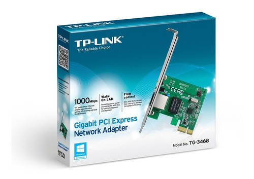 Imagen 4 de 6 de Placa De Red Pci Express Tp-link 10/100/1000 Tg3468 Gigabit