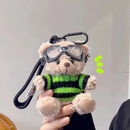 Llavero Con Colgante De Oso De Peluche Con Diseño De Piloto