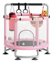 Comprar Cama Elástica Pula Pula Infantil rampolim Cor Rosa Trampolim infantil 5 em 1.Capacidade mÃáxima de peso de 300kg,Protecäo de segurança de 360.Excelente presente de aniversário，Entretenimento relaxante