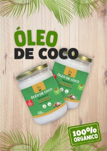 Imagem 3 de 3 de Oleo De Coco 500ml Orgânico Extravirgem Hf Suplements