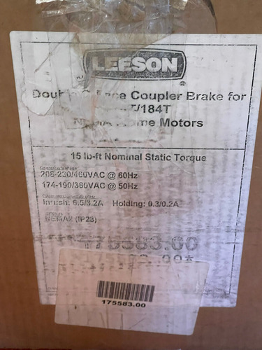 Leeson 1087721011qg Coupler Brake For 182t/184t 17558300 Aah