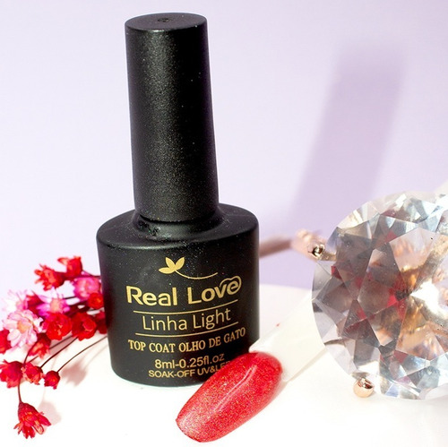 Top Coat Real Love Olho De Gato 8ml Unha De Gel