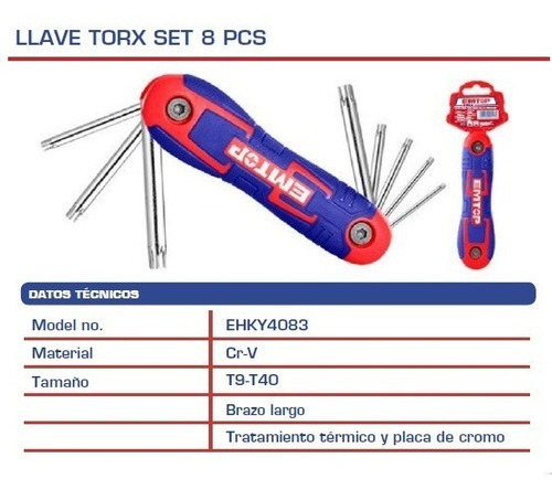 Imagen 2 de 4 de Llave Torx Set 8 Pcs Tipo Navaja