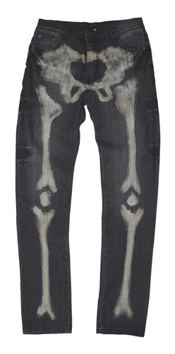 Imagen 1 de 6 de Jean Niño Esqueleto Huesos Elastizado Halloween Chupin T12