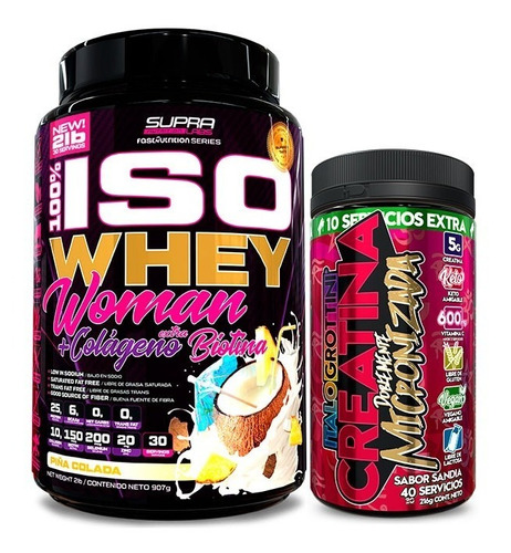 Pack Proteina Iso Women 2lbs + Creatina 40serv- Envio Gratis