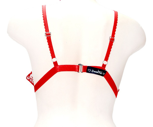 Bralette De Suave Fino Encaje Tirante Ajustable Co001 Rojo