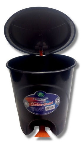 Lixeira Pedal Plástica Banheiro Cozinha Escritório 12lt 12un