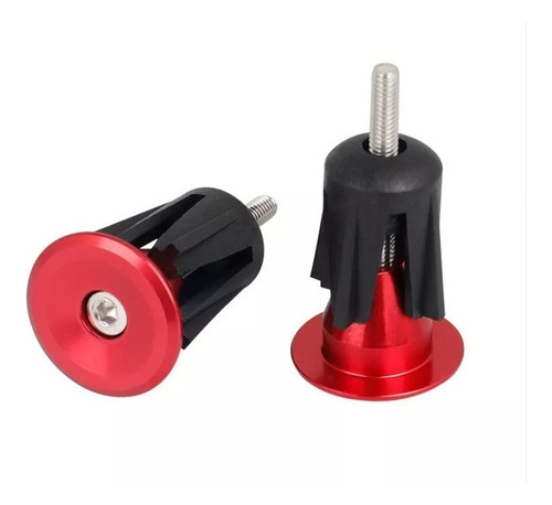 Tapon Tope Puño Manubrio Bicicleta Bar End Plug Rojo