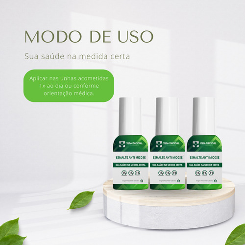 Kit 3 Esmaltes Anti Micose 1% 8ml Antimicotico