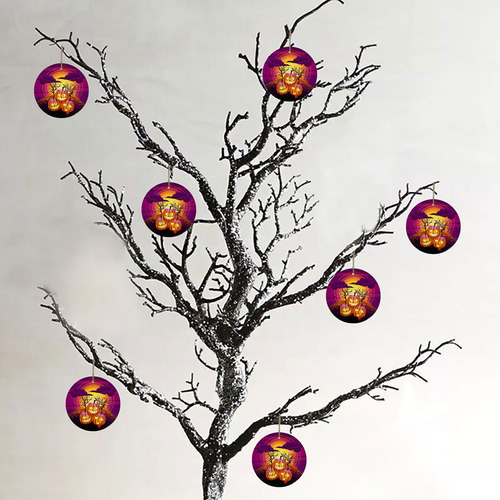 Adorno Vintage Para Árbol De Halloween Con Escena De Calabaz