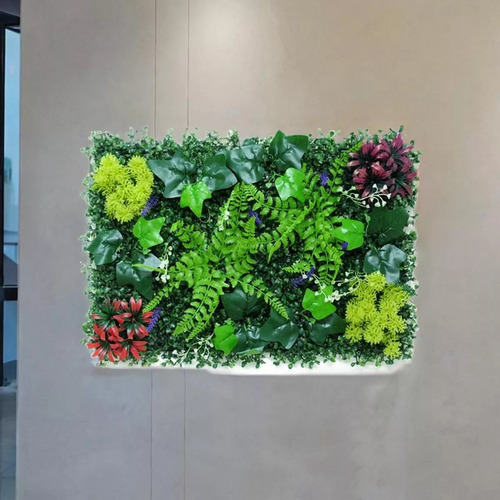 10 Piezas Muro Verde Follaje Artificial Sintentico 60x40 Cms