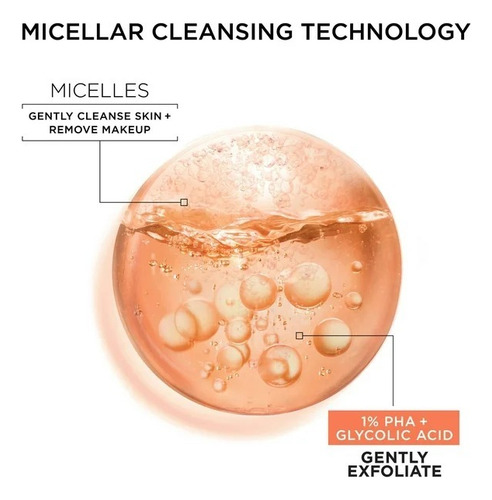 Garnier Agua Micelar Efecto Peeling Con Acido Glicolico