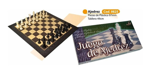 Imagen 2 de 3 de Ajedrez Piezas Plasticas 97mm Tablero 49x49 Cm Bisonte 9825