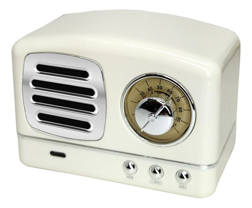 Imagem 8 de 9 de Caixa De Som Portatil Retro Vintage Bluetooth Lt-s005 Branco