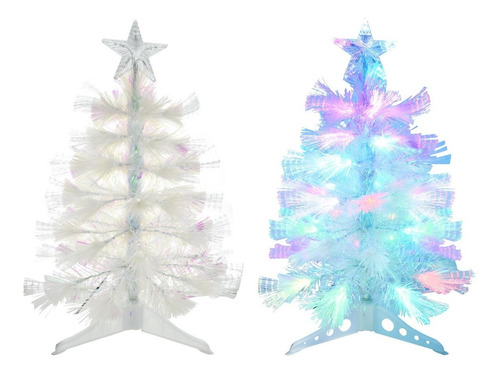 Árbol De Navidad Con Luces De Fibra Óptica Color Gris oscuro