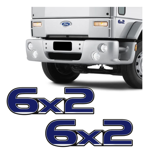 Par De Emblemas Ford Cargo 6x2 Adesivo Resinado Caminhão