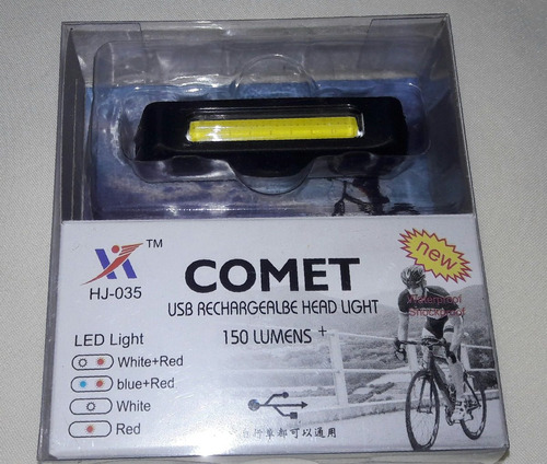 Luz Led Bicicleta Recargable Comet - Alta Calidad - 3 En 1