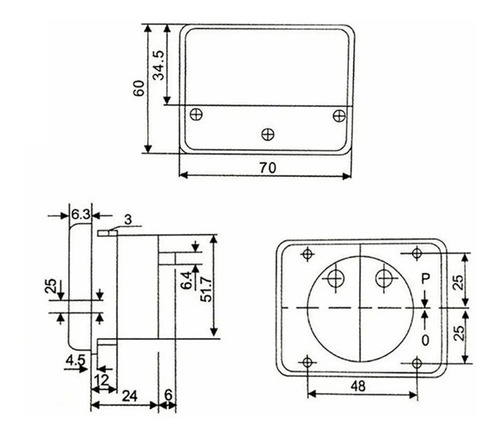 Mili Amperímetro 50ma Analógico Cd 0-50 Mili Amperes Panel