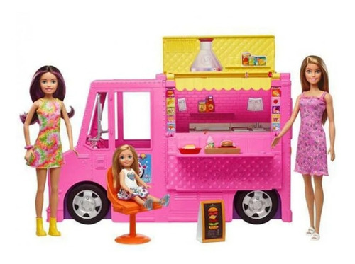 Imagen 3 de 3 de Juguete Foodtruck Barbie Hermanas Mattel