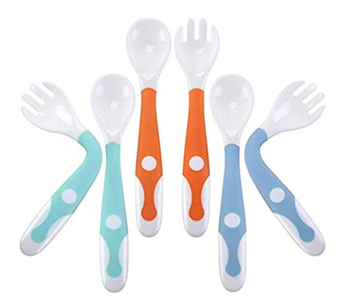 Cute Stone Baby Utensils Spoons Forks 3 Sets,