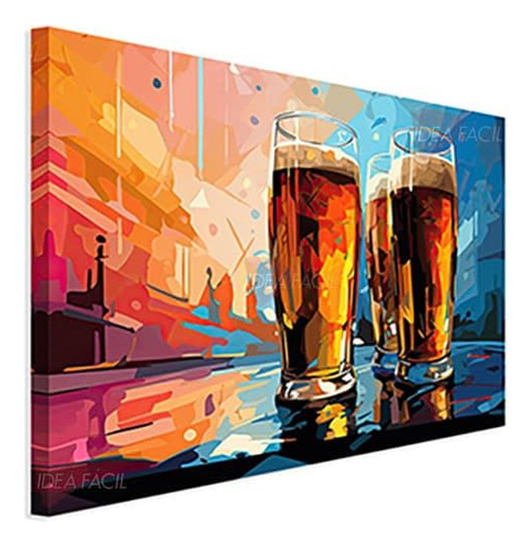 Cuadro Cerveza Elegante Canvas Grueso 140x90